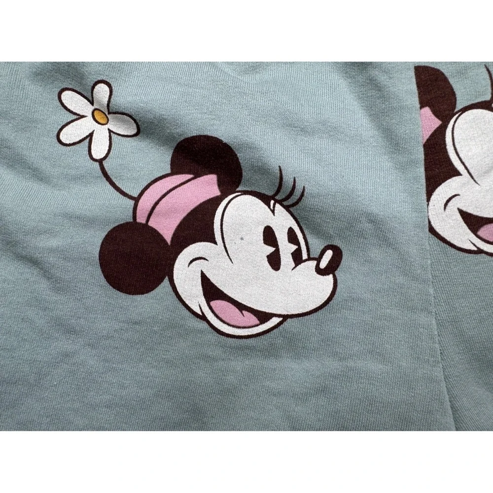 Disney Minnie Mouse Lounge Shorts Sage Green All Over Print Sleepwear Womens‎ M